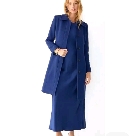 NwT Jcrew navy blue coat jacket wool lady day Italy princess - Picture 4 of 9